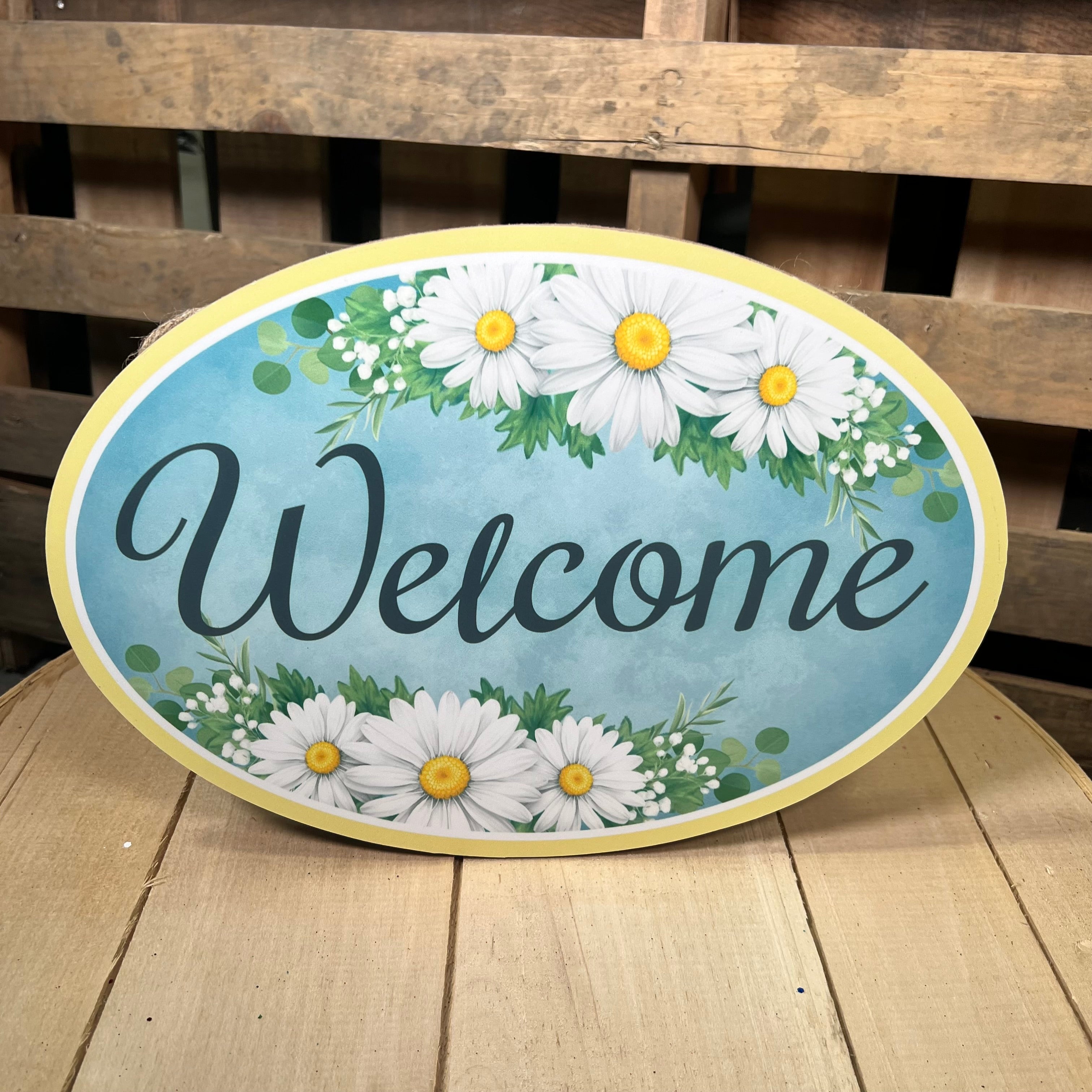 Daley Welcomesign 13” Welcome Daisy sign - AP7388 – MB Crafts