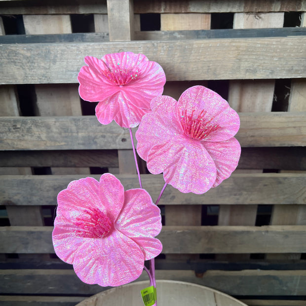 24" Glossy Pink Poppy Spray - 63969PK