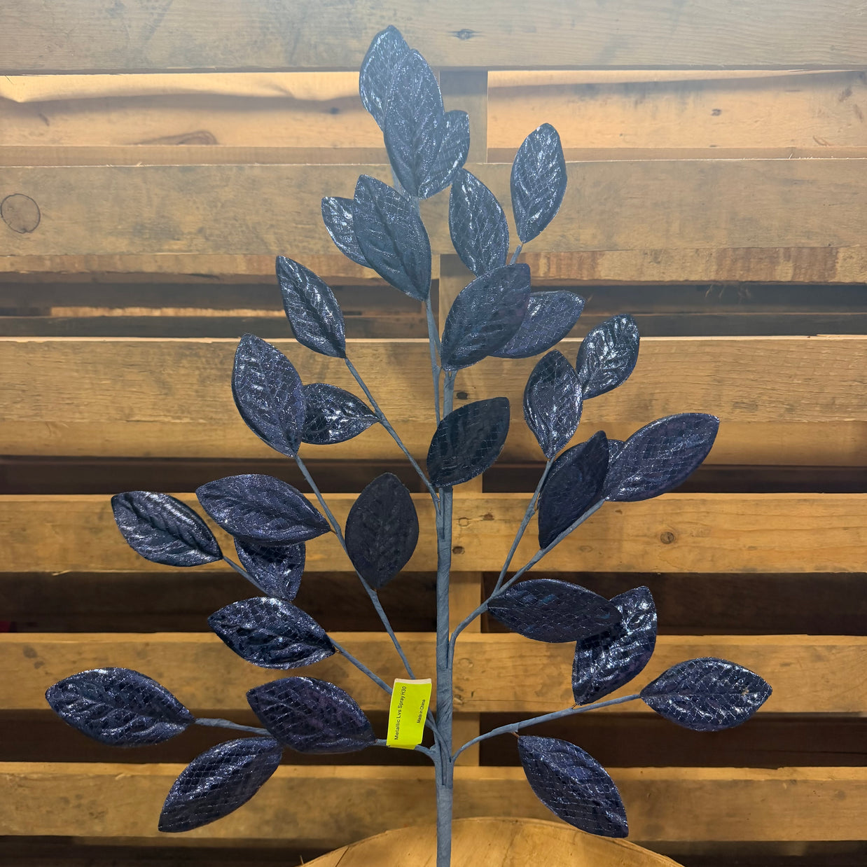 30" Blue Metallic Leave Spray   - 86267DKBL