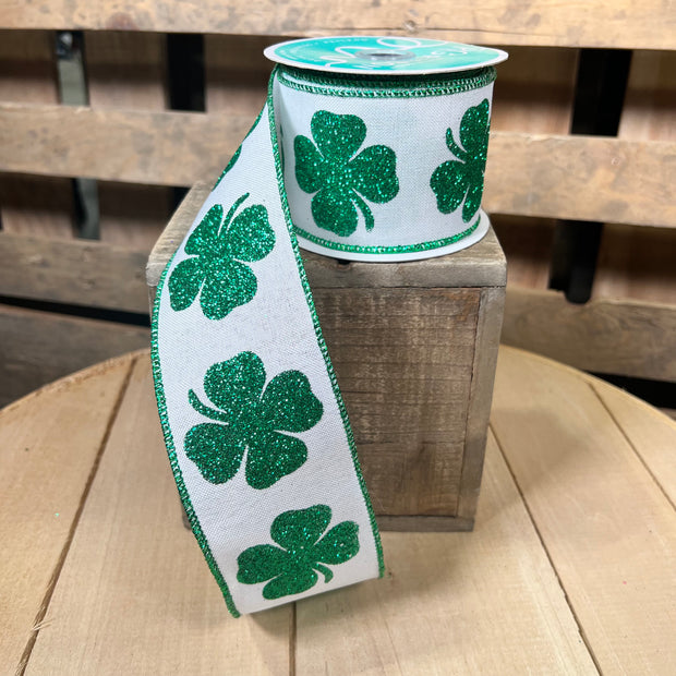 2.5" x 10Y bold clover  Wired Ribbon - RG0166127