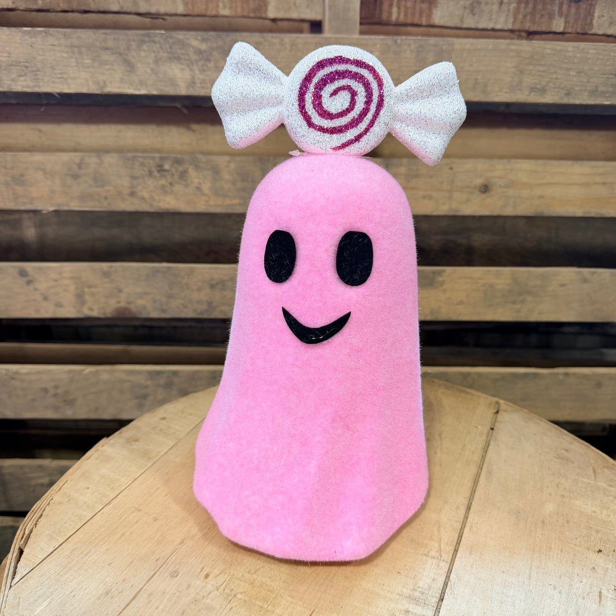 14" Pink Decor Ghost w Bow  - 57479PK