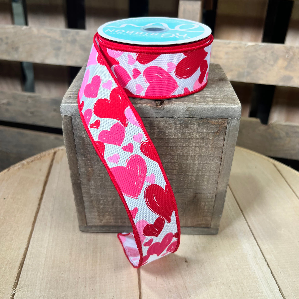 1.5" x 10Y heart Wired Ribbon - RGC199327