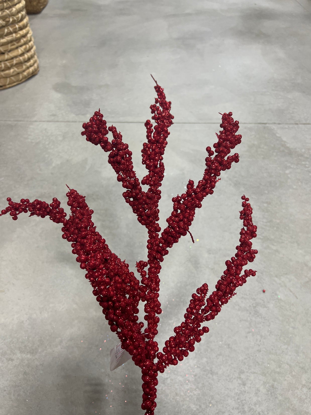 Red glitter berry  Spray - EC4284