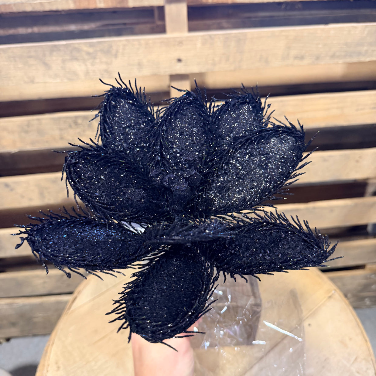 14.5" Glitter magnolia pick - HH334002