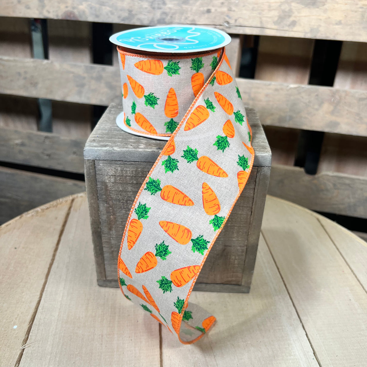 2.5" x 10Y carrot  Wired Ribbon - RGA1588F2