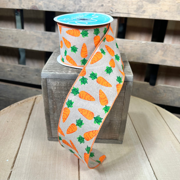 2.5" x 10Y carrot  Wired Ribbon - RGA1588F2