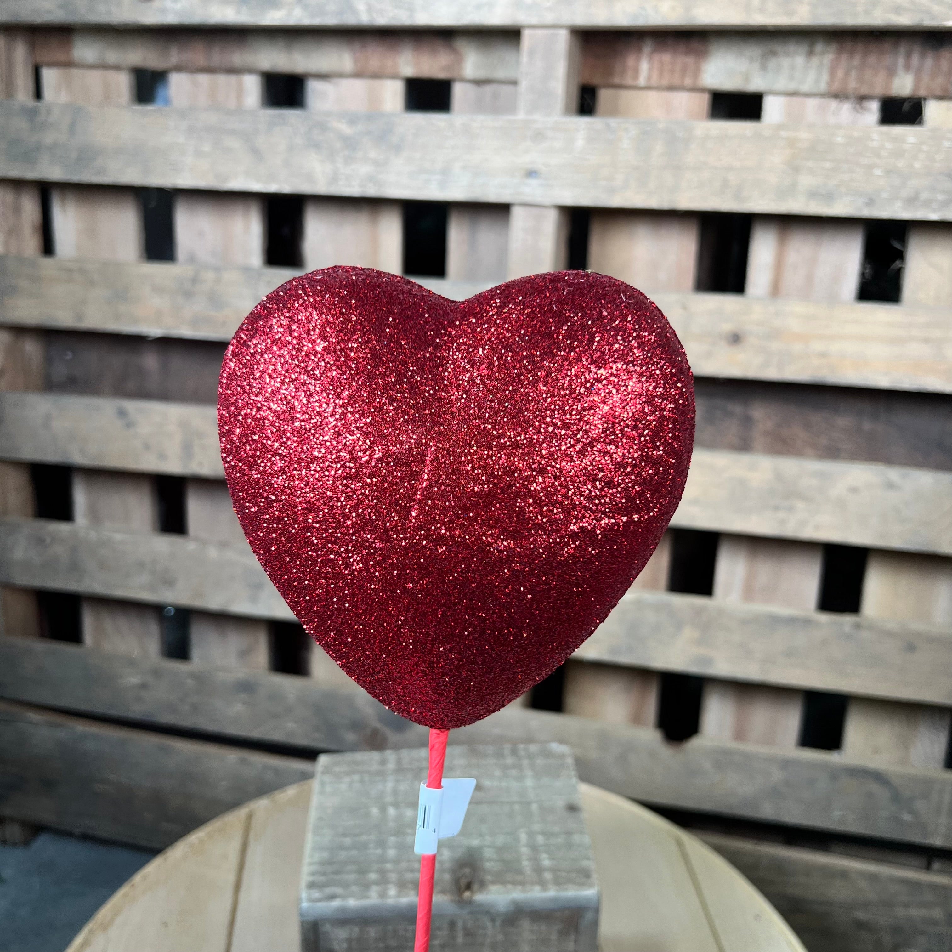 20” glitter heart pick  - HV133024