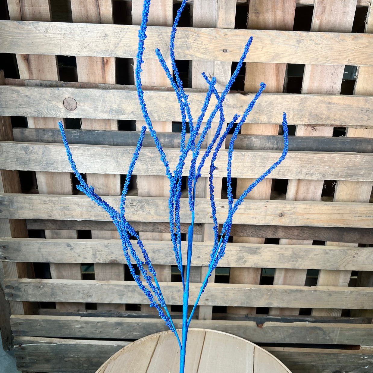 38 " Blue bead Twig Spray - 63739DKBL
