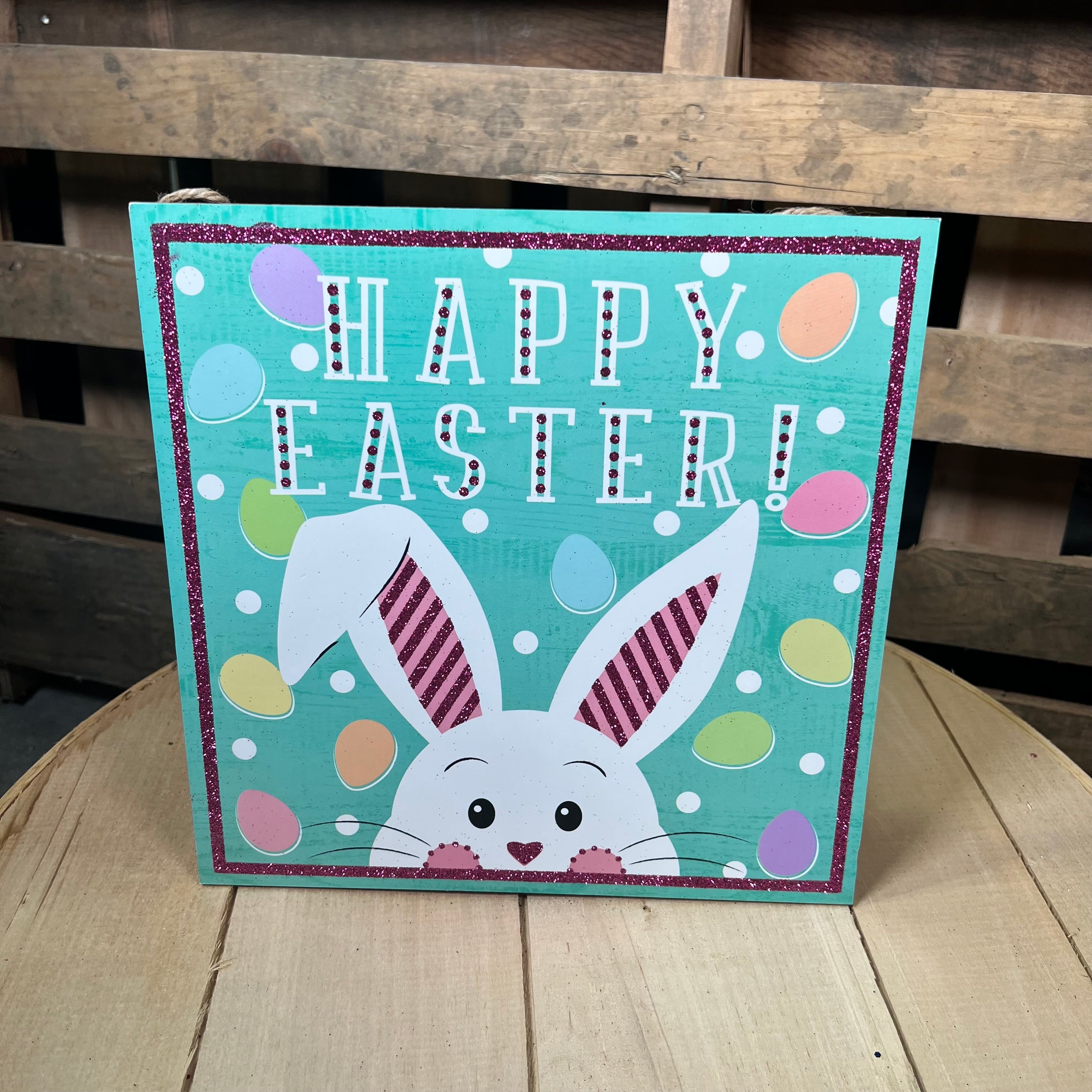 12” Happy Easter glitter sign - AP7801