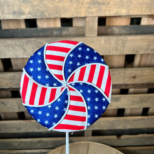 6" DIA Star Stripe Lollipop Spray - 74285RWB