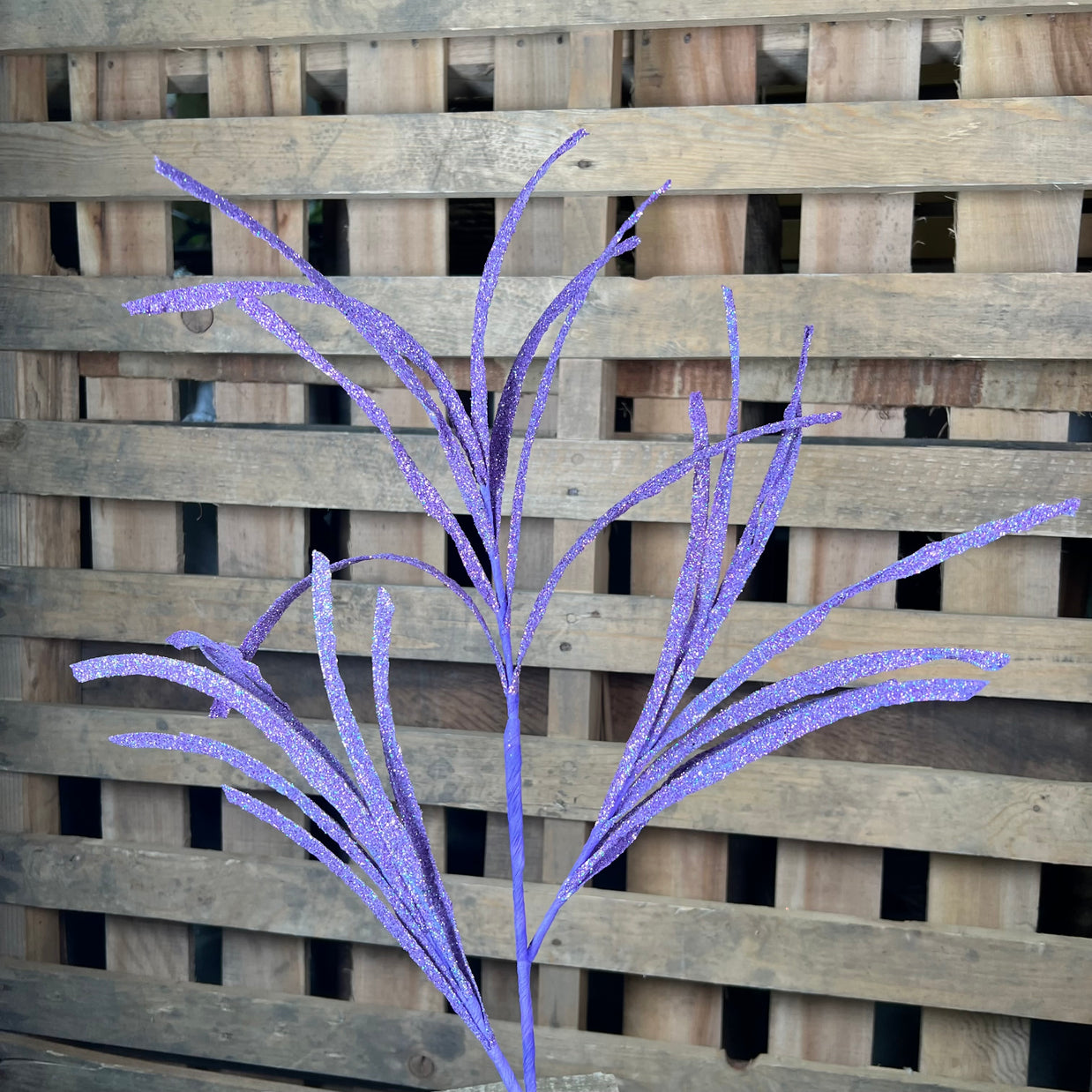 31"L GLITTERED/PAPER GRASS SPRAY - LAVENDER - XS110013