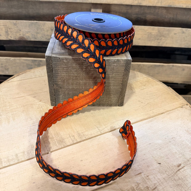 1” x  5yd Orange Dorsum farrasilk Wired Ribbon - HR067-52
