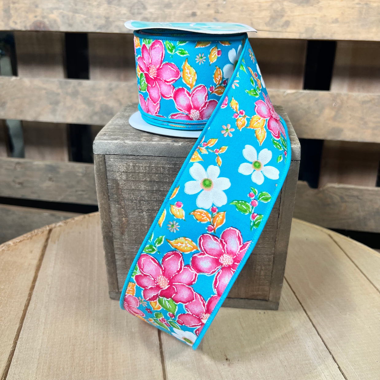 2.5" x 10y Watercolor floral Wired Ribbon - RGF115734