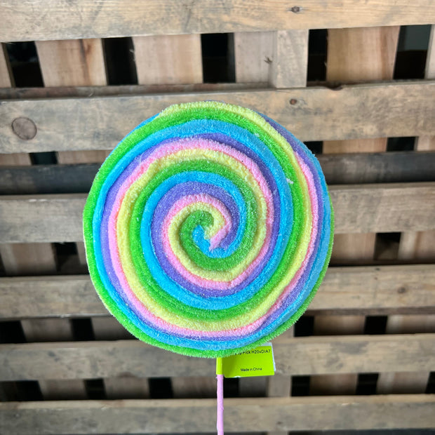 7" Pastel Lollipop Pick with purple - 63398EAS