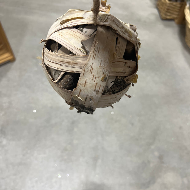 6" BIRCH BARK BALL ORNAMENT 
- TB5470