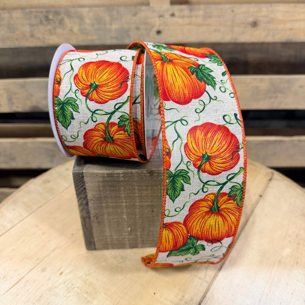2.5” by 10y Pumpkin Wired Ribbon - RGF1374