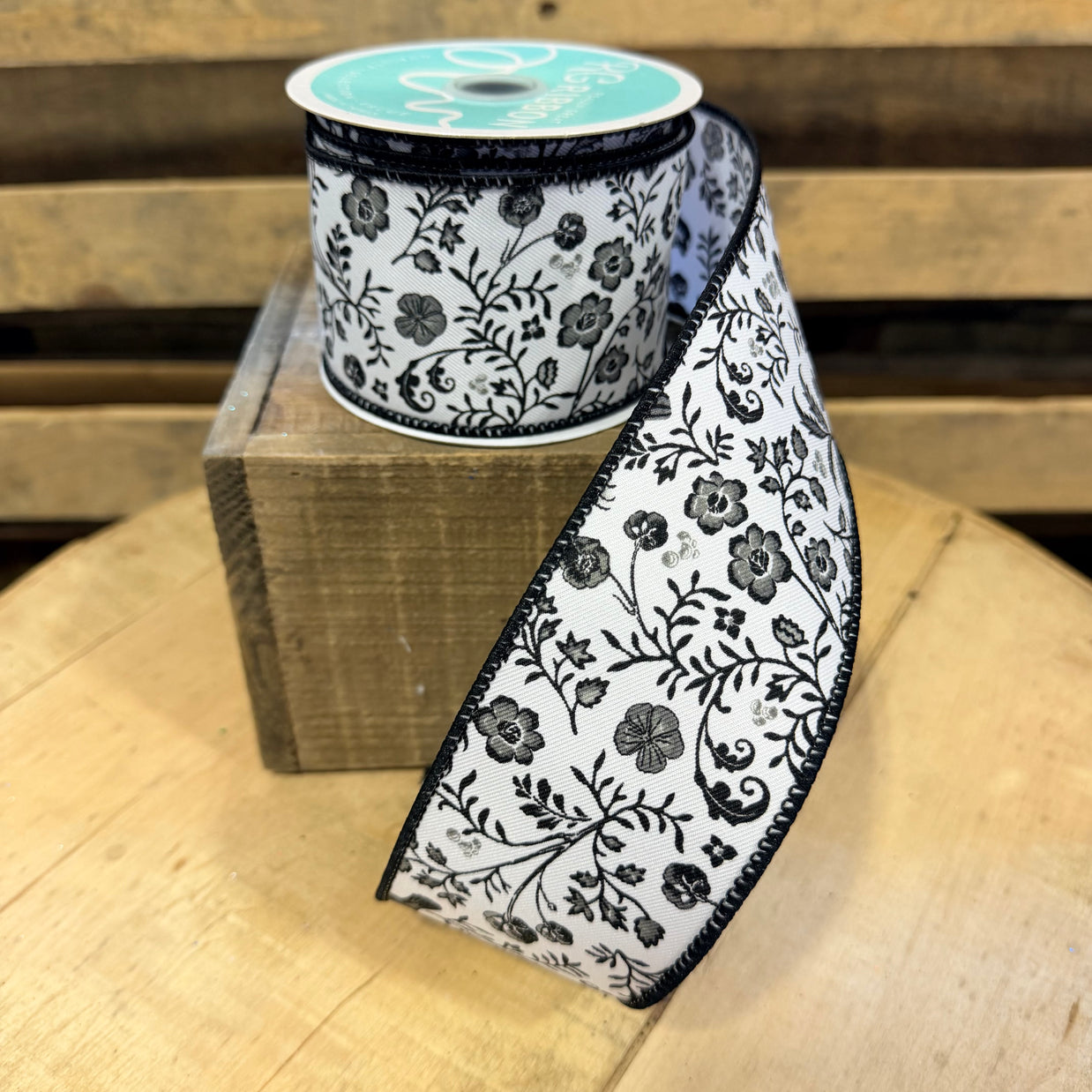 2.5” by 10y Halloween floral Wired Ribbon - RGF1577X6