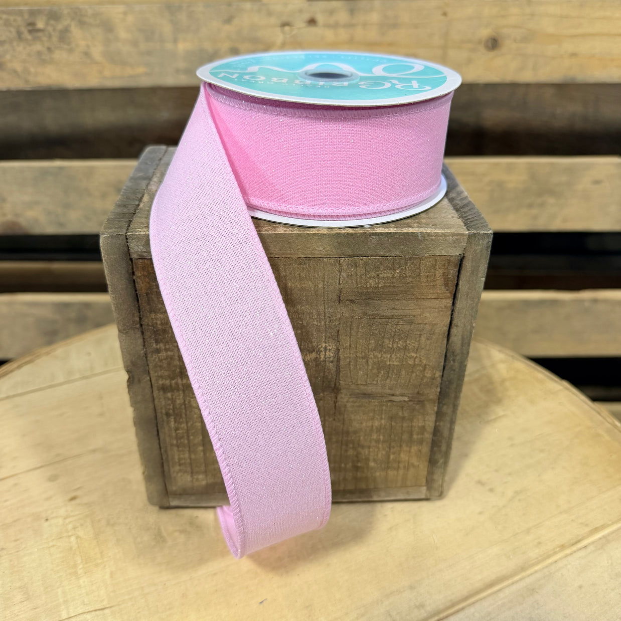 1.5" by 10y Pink  crystal shine glitter Wired Ribbon -RGE199422