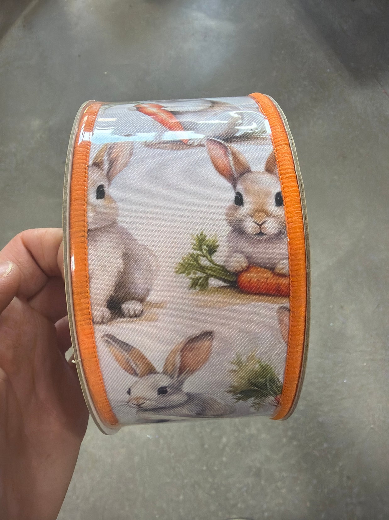 2.5" x 10Y Carrot and bunny deluxe Wired Ribbon - LX12185W