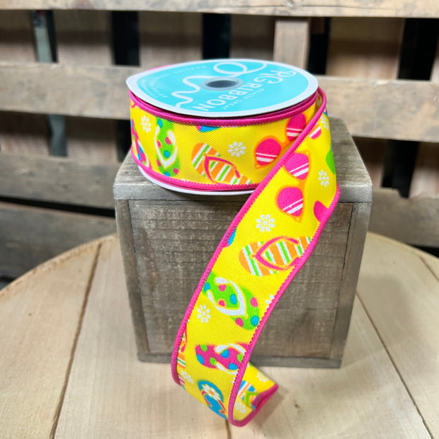 1.5" x 10Y sunglasses and flip flop  Wired Ribbon - RGE115029