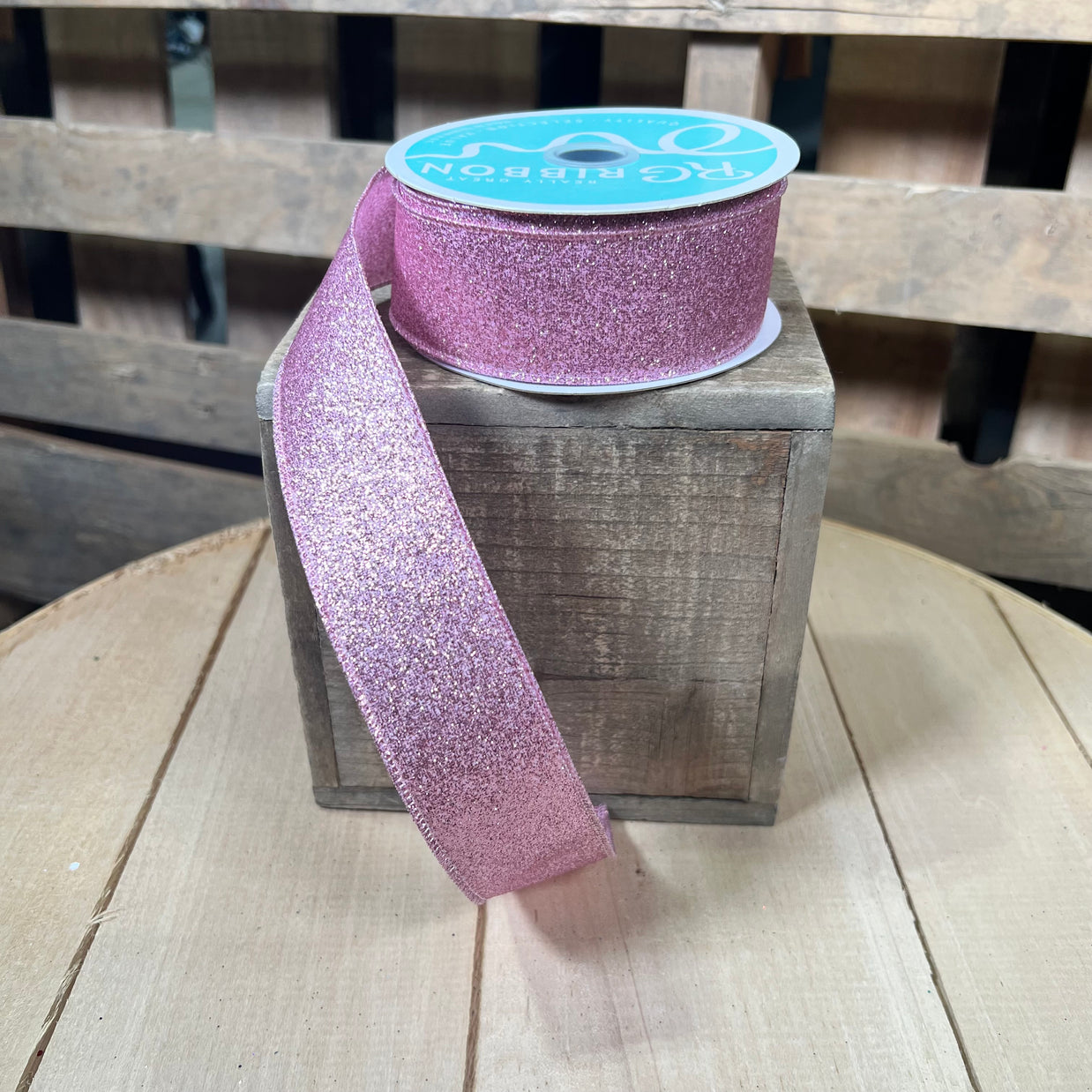 1.5" x 10Y pink shimmer   Wired Ribbon - RGC159622