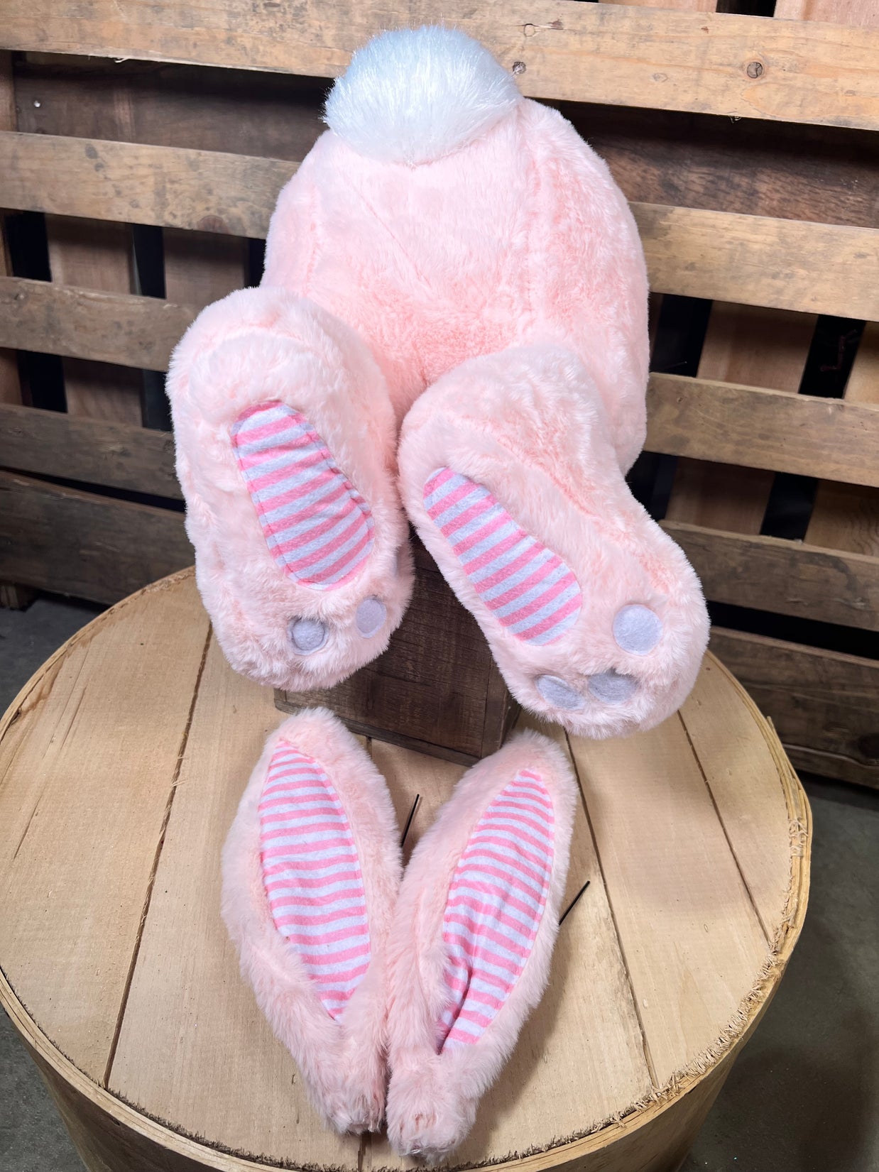 25" pink bunny butt wreath attachment -  HE724915