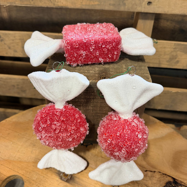 7-8" Red Icy Sugar Flat Candy 3/Set - MT255003W