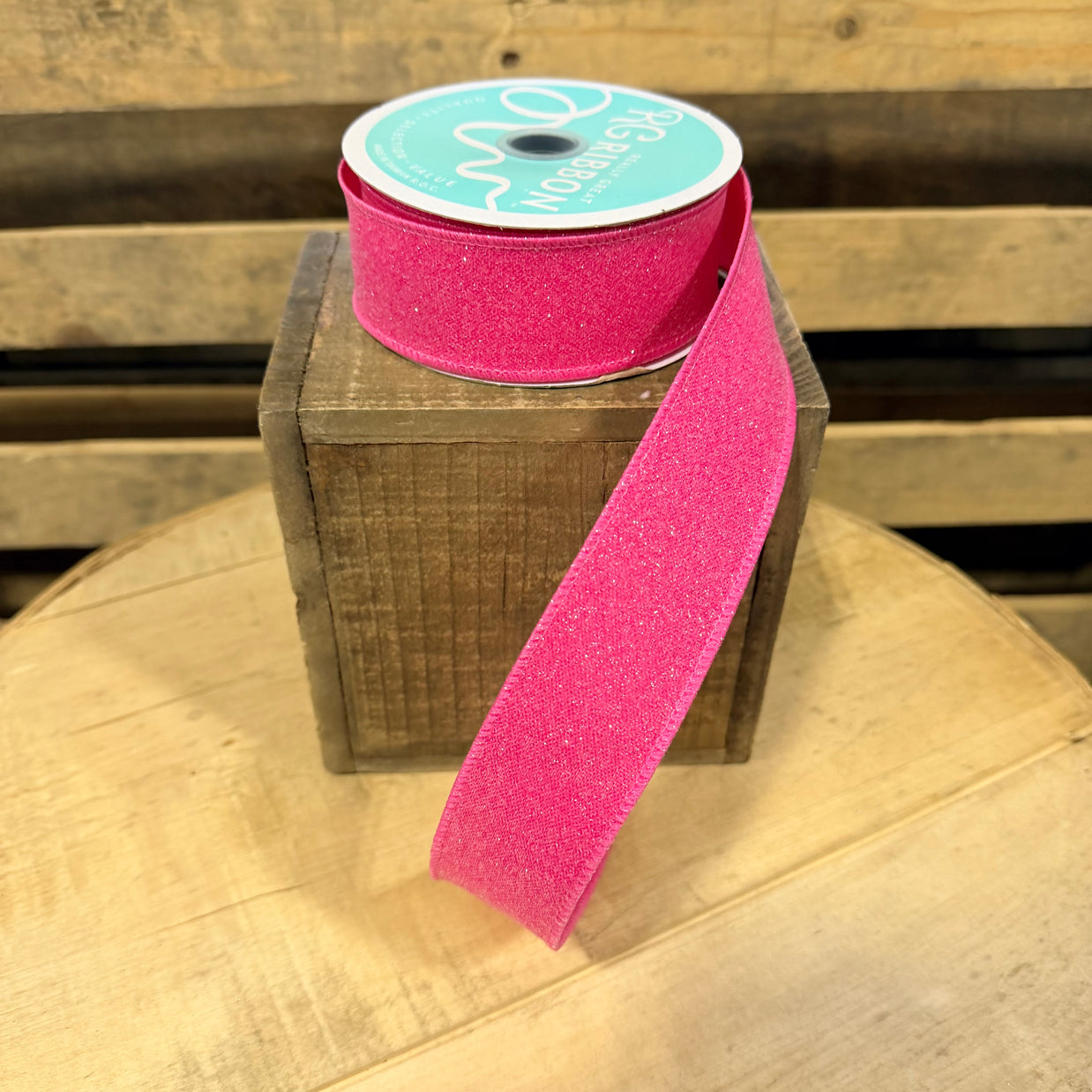 1.5" x 10Y  Hot Pink  shimmer  Wired Ribbon - RGE199407