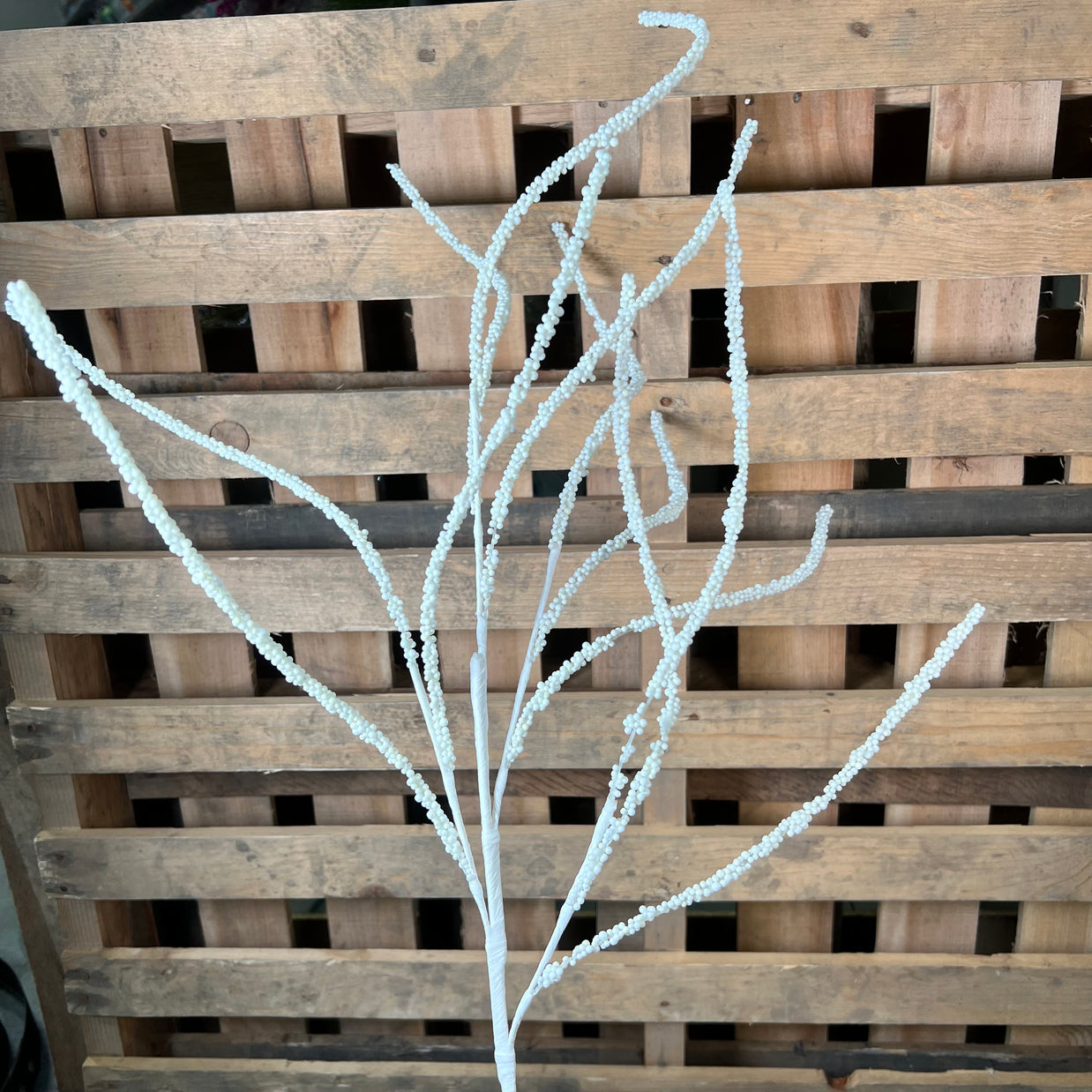 38 " White bead Twig Spray - 63739CM