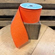 2.5” by 10y Orange  glitter Wired Ribbon - RGE199520