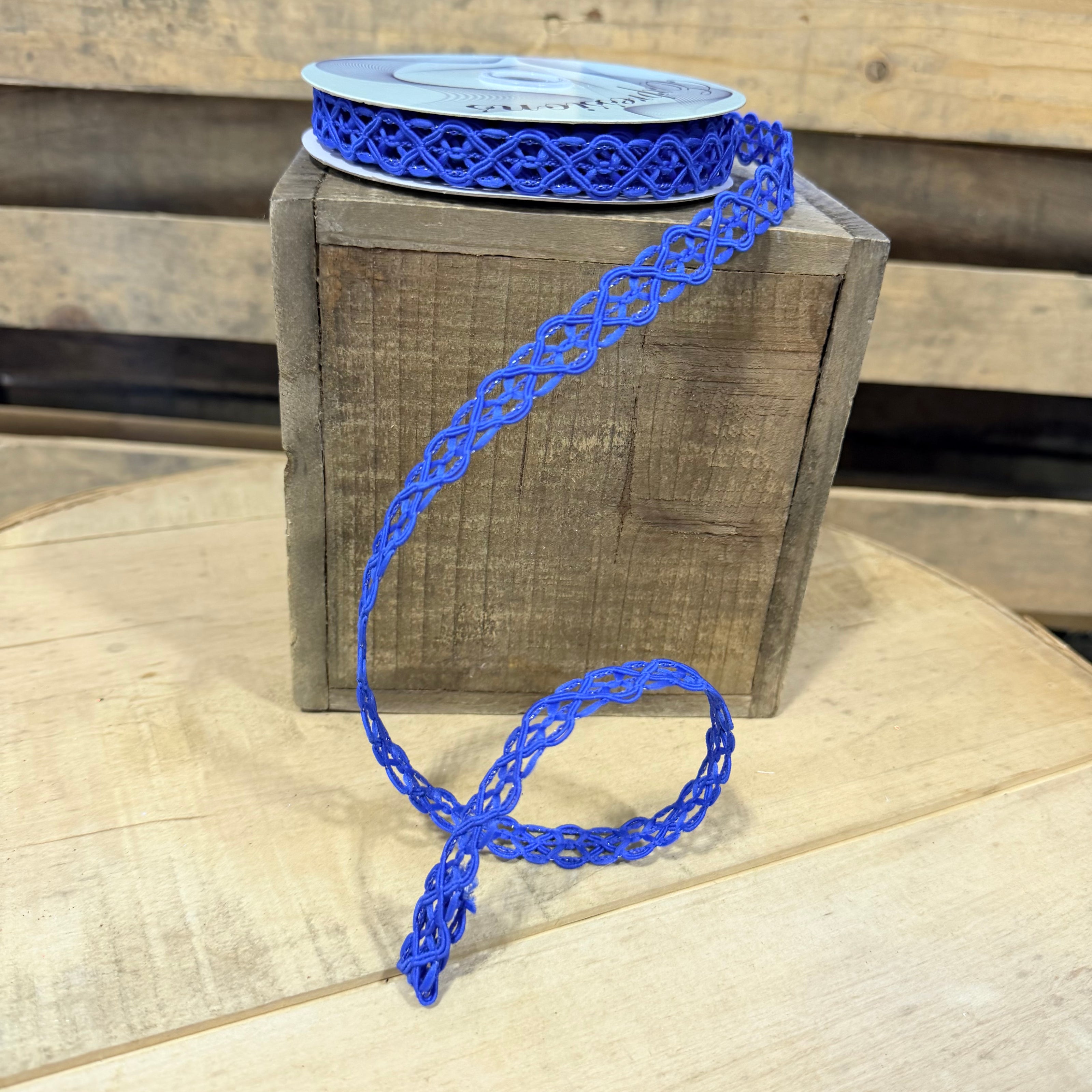 5/8” x 10Y Royal Blue open weave Wired Ribbon - RN586125