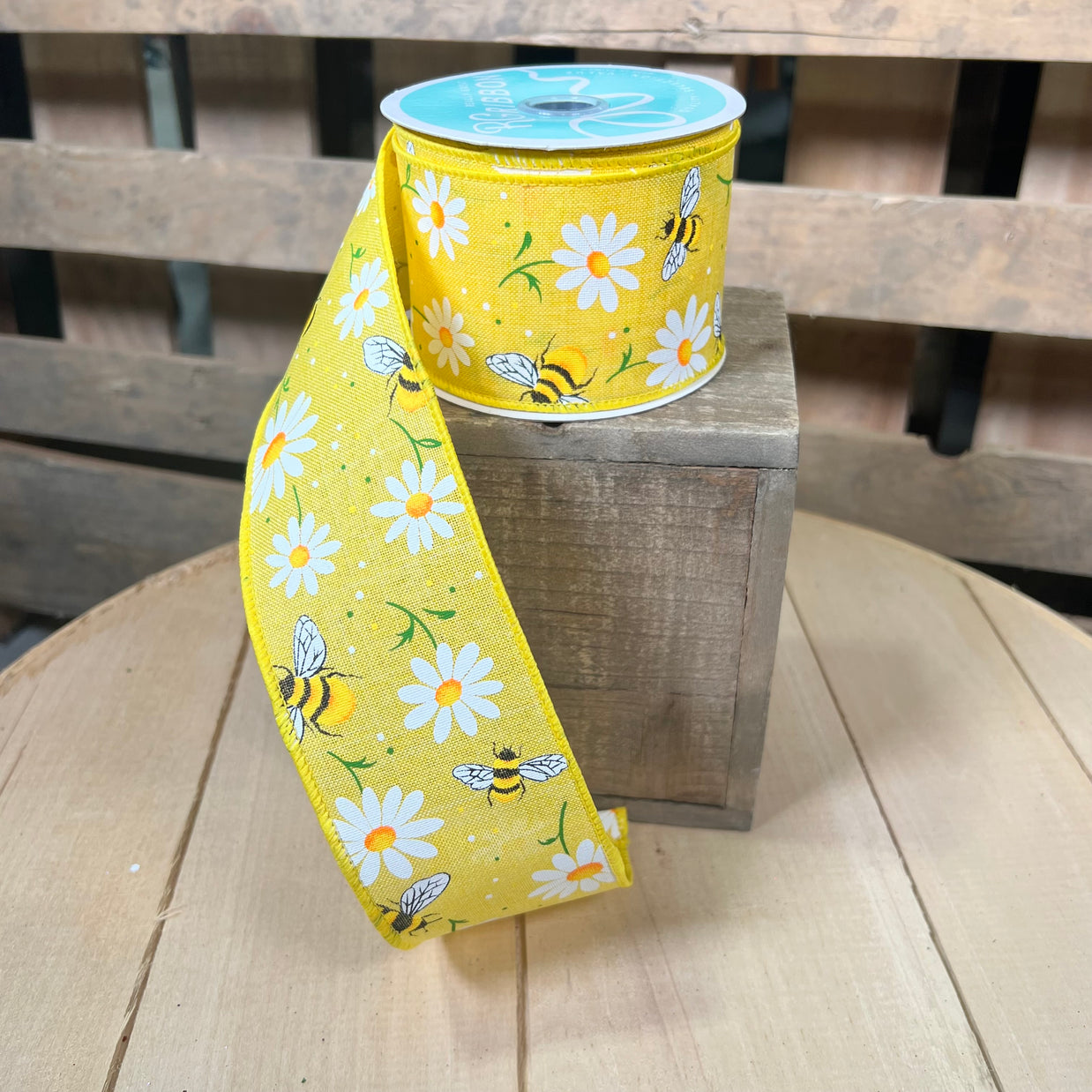2.5" x 10Y Daisy bee Wired Ribbon - RGC18488N