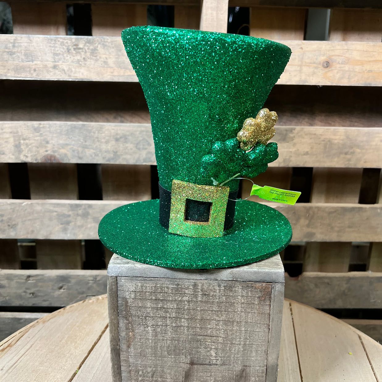 7.5" Tall Glitter Leprechaun Top Hat  - 63790GN