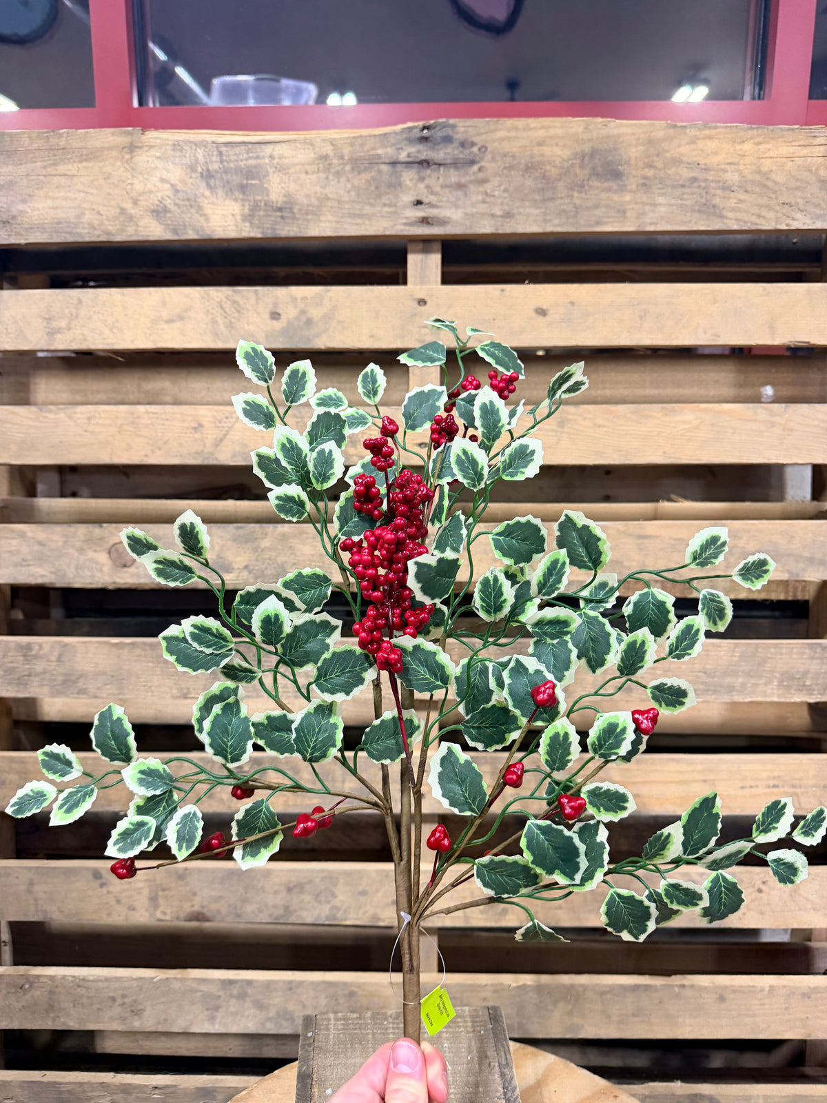 28"  Berry Variegated Leafs Spray  - 86816RDGN
