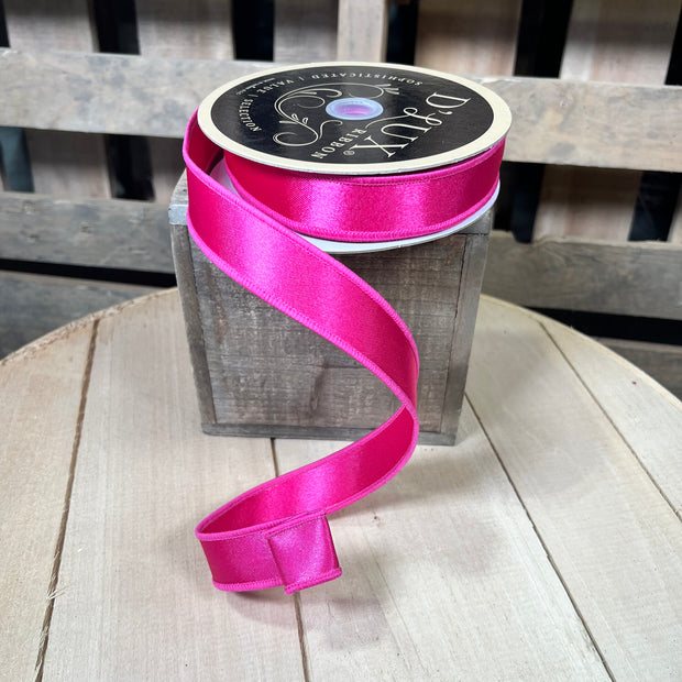7/8" x 10Y pink  satin deluxe Wired Ribbon - LX400411