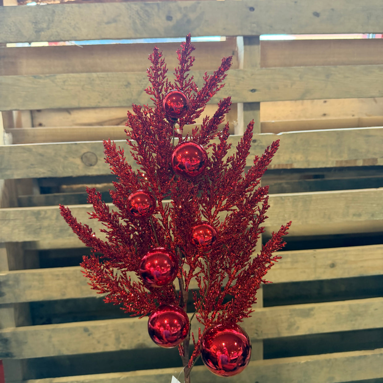 GLITTER CEDAR SPRAY RED - 69313