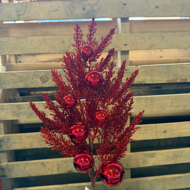 GLITTER CEDAR SPRAY RED - 69313