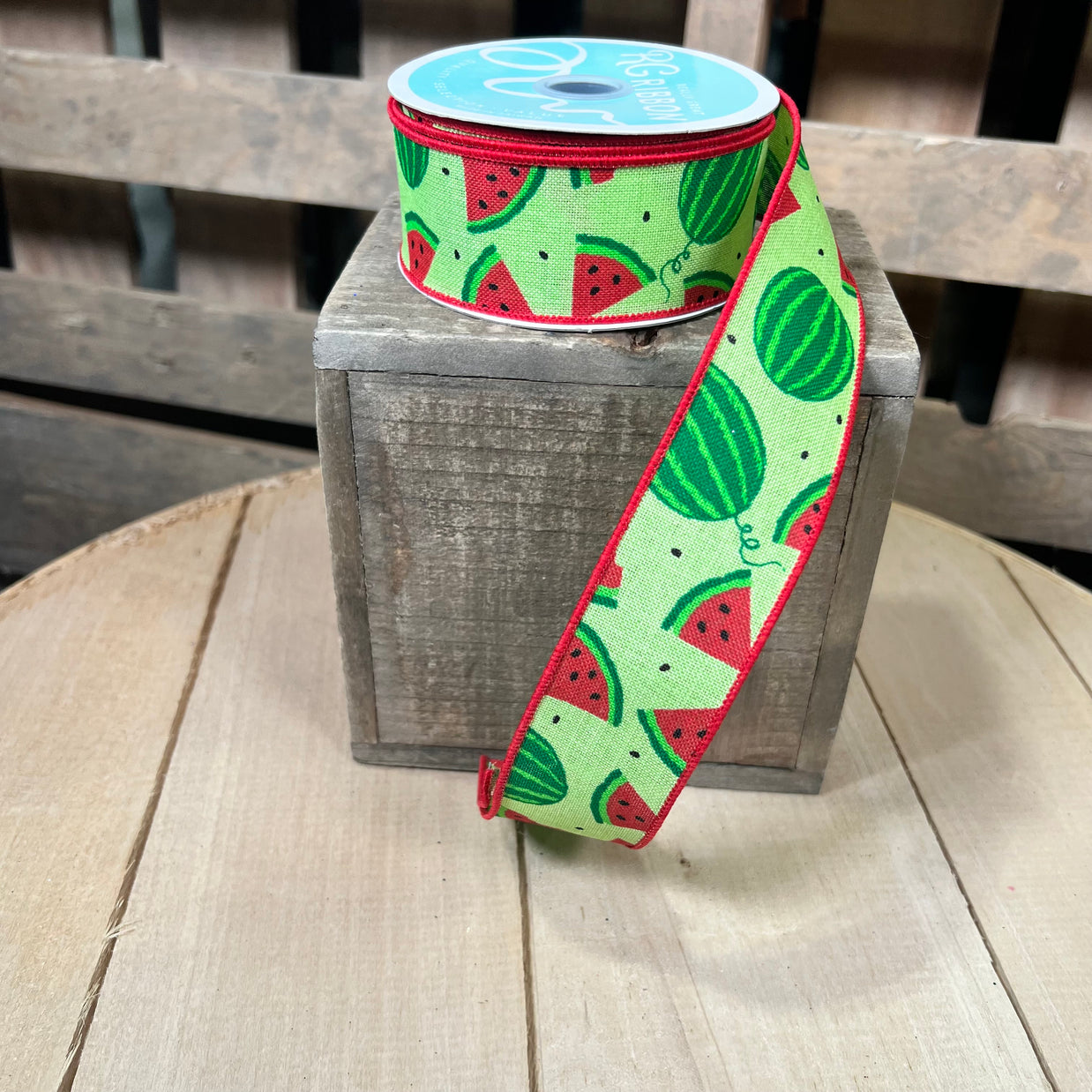 1.5" x 10Y watermelon slice Wired Ribbon - RG0199109