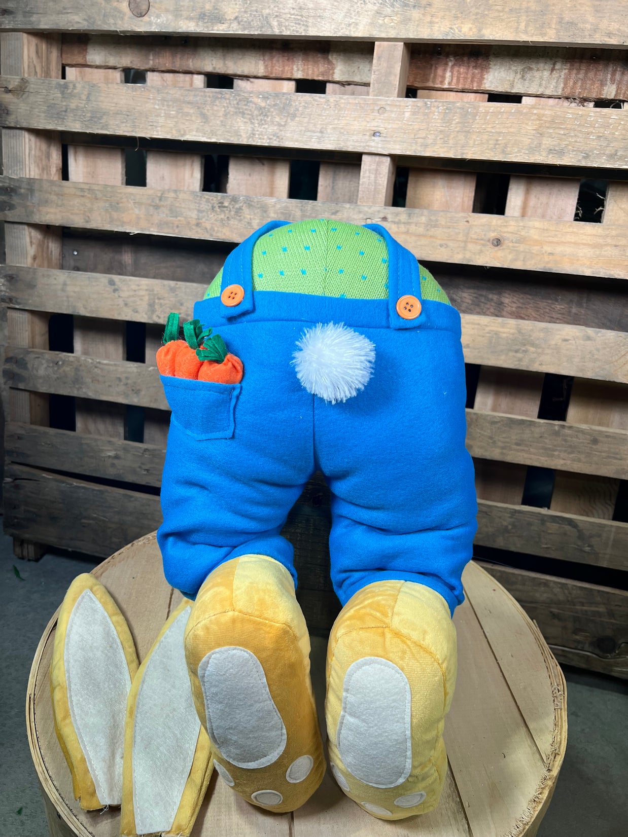 27"  Boy bunny butt wreath attachment -  HE7136