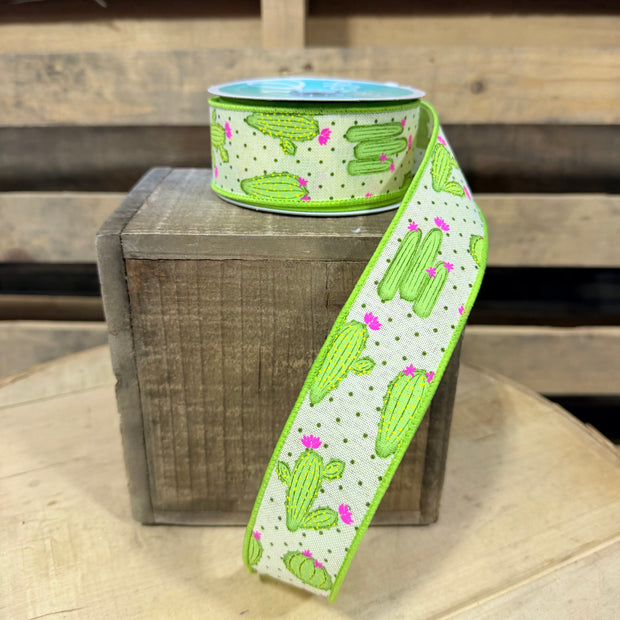 1.5" x 10Y cactus ribbon Wired Ribbon - RGA16371T