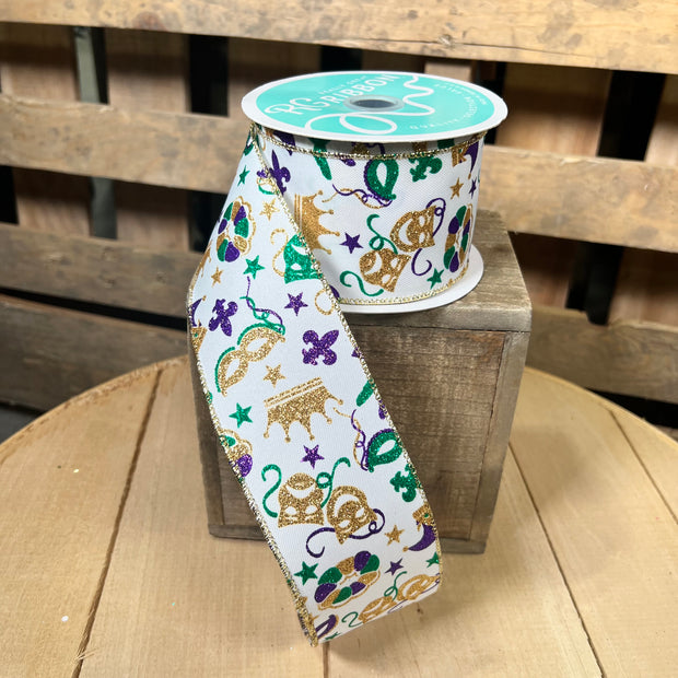 2.5" x 10Y Mardi Gras Wired Ribbon - RGE124427