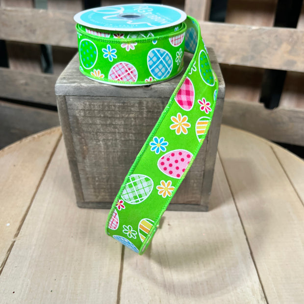 1.5" x 10y Easter egg  Wired Ribbon - RGE1405A4