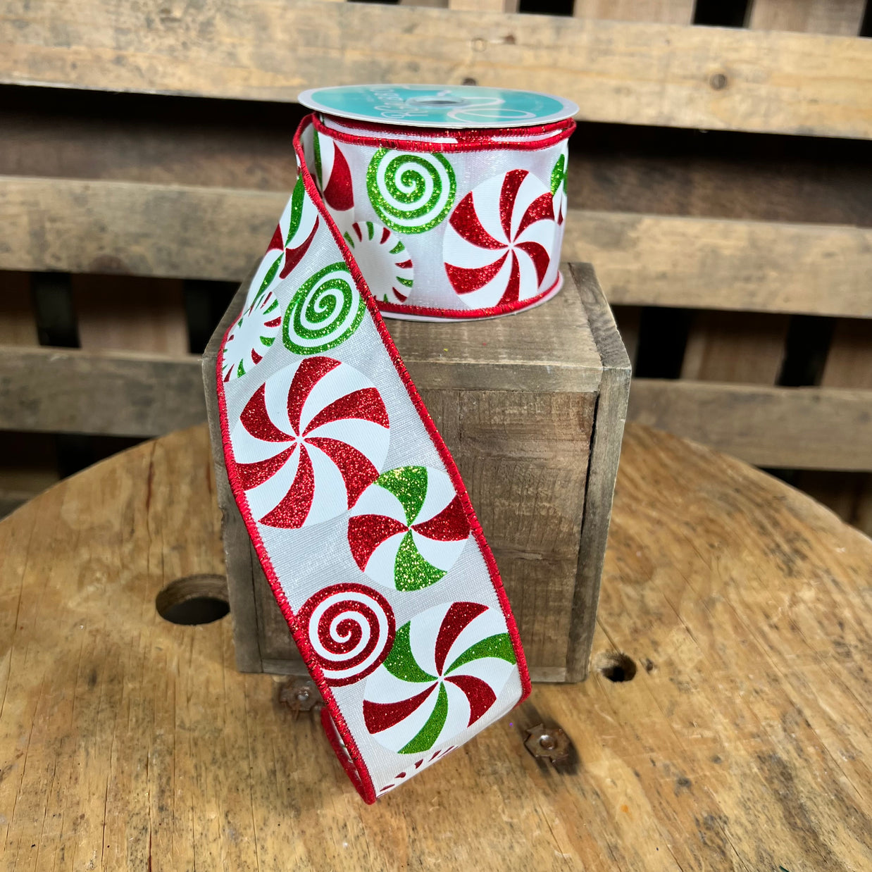 2.5 "X10YD like green peppermint  Wired Ribbon - RGC122927