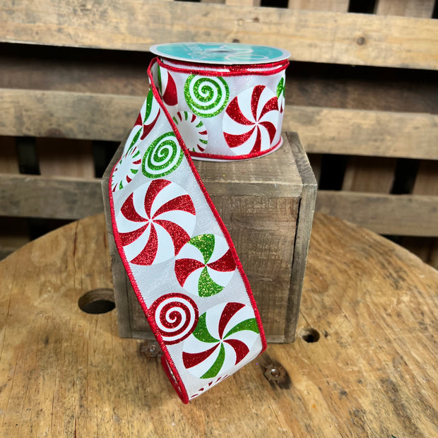 2.5 "X10YD like green peppermint  Wired Ribbon - RGC122927