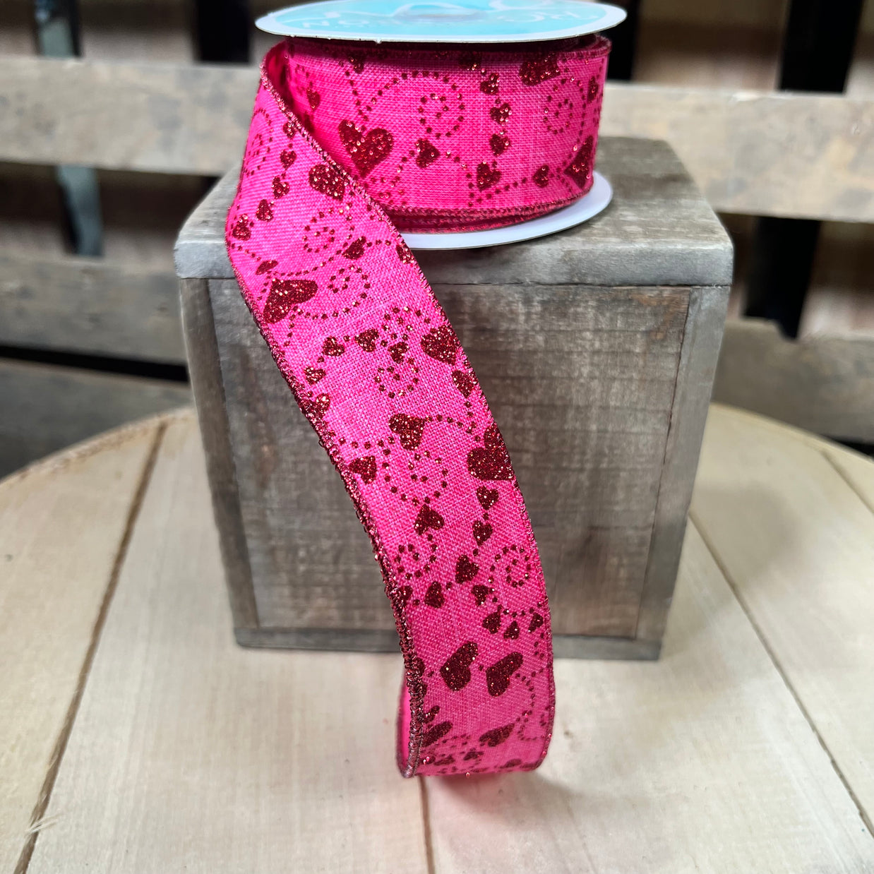 1.5" x 10Y mini swirl heart  Wired Ribbon - RGF175211