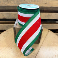 3.25 ”x 10yd Christmas vertical stripe  Wired Ribbon - RGF19824N
