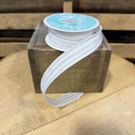 7/8” x 10Y White Glitter stripe  Wired Ribbon - RGF797427