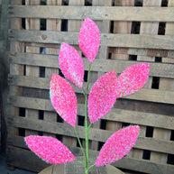 27” Pink iridescent magnolia leaves stem - FH814011