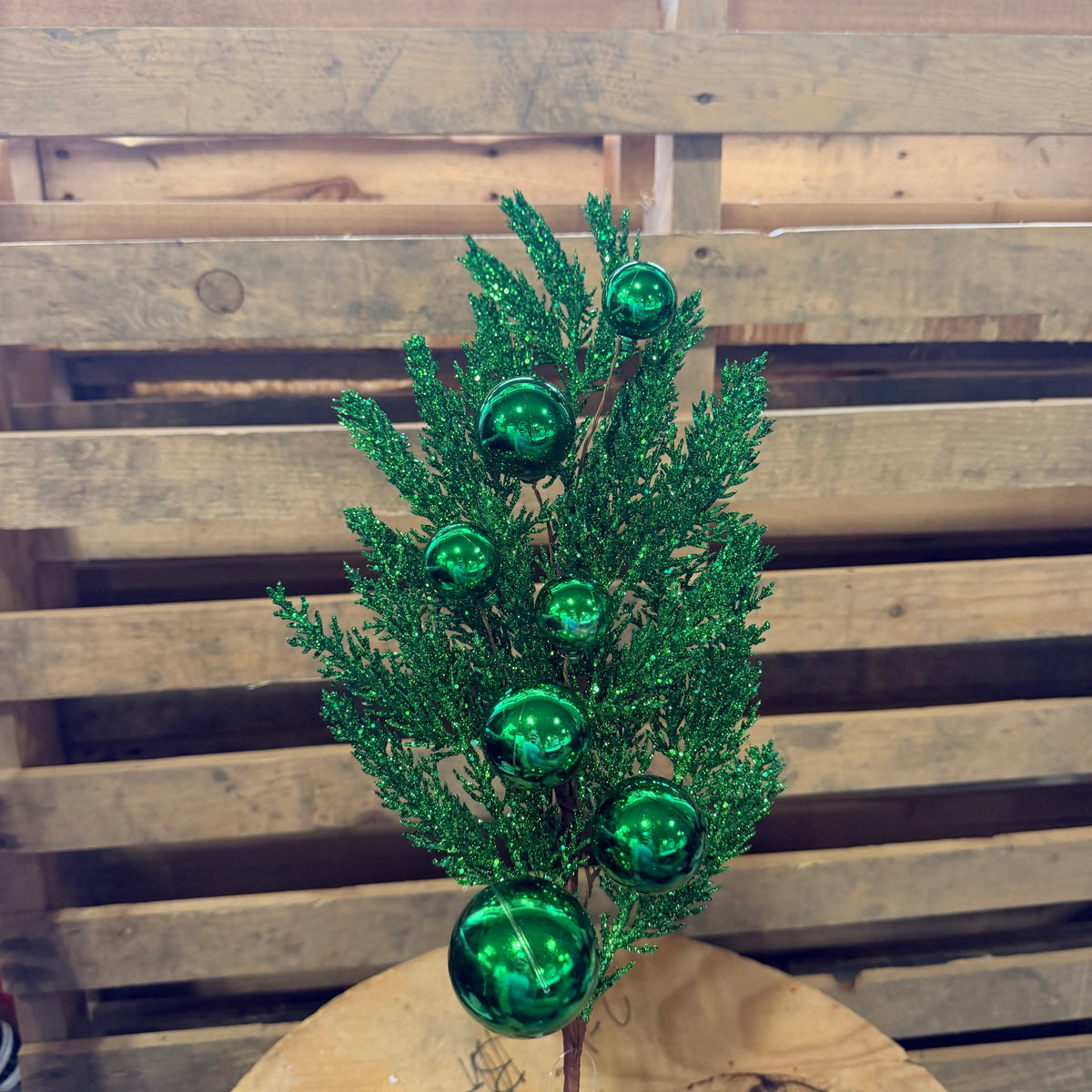 GLITTER CEDAR SPRAY GREEN - 69314