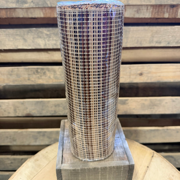 10" x 10Y Tan and brown wide stripe mesh  - RE8902TN
